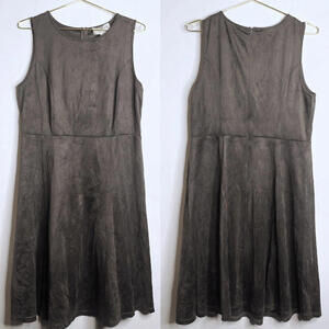 NWT Philosophy Brown Faux Suede Sleeveless A Line Dress - 10